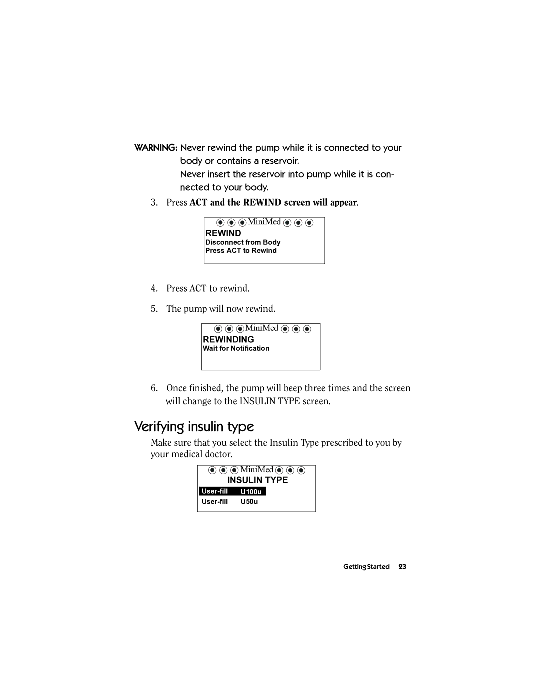 Energizer MMT-511 manual Verifying insulin type 