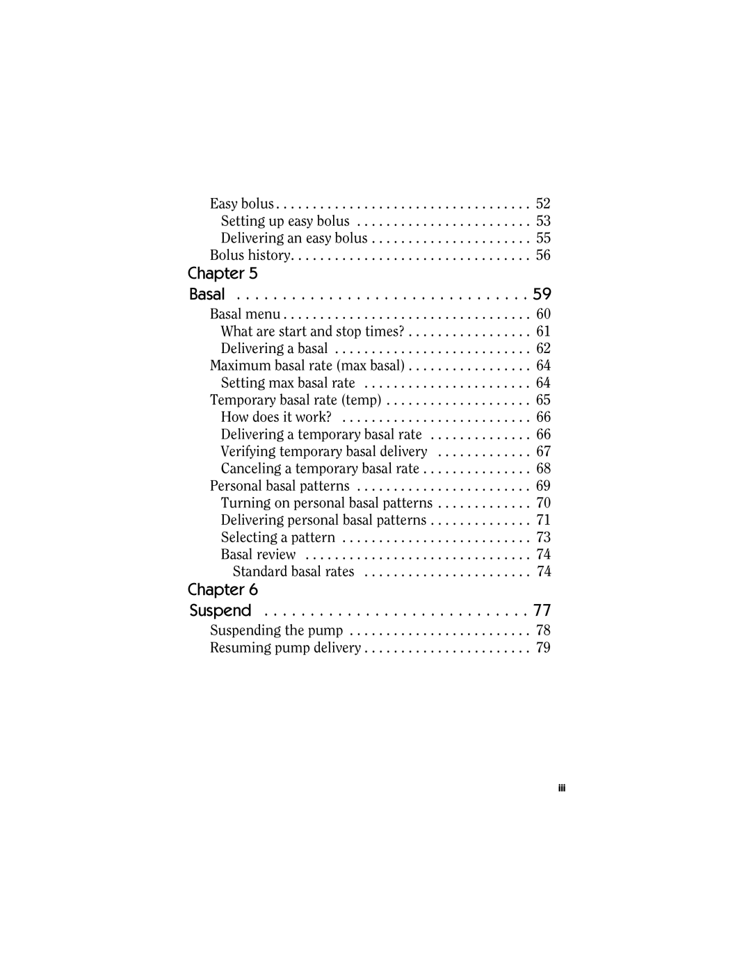 Energizer MMT-511 manual Chapter Basal, Chapter Suspend 