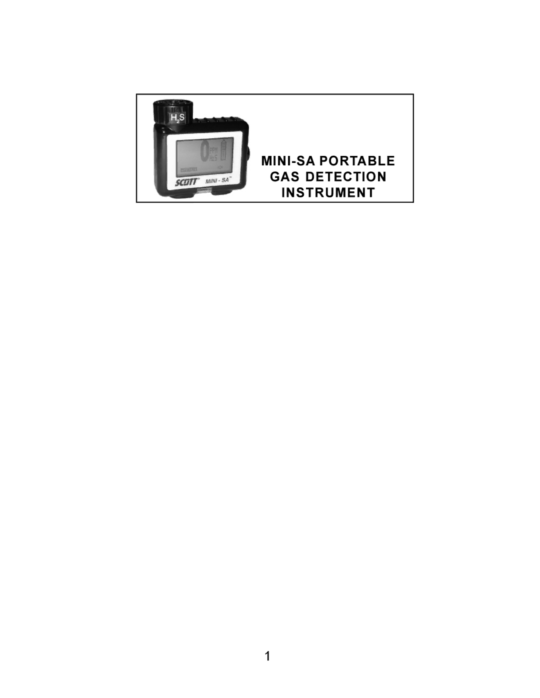Energizer PORTABLE GAS DETECTION INSTRUMENT manual MINI-SA Portable GAS Detection Instrument 