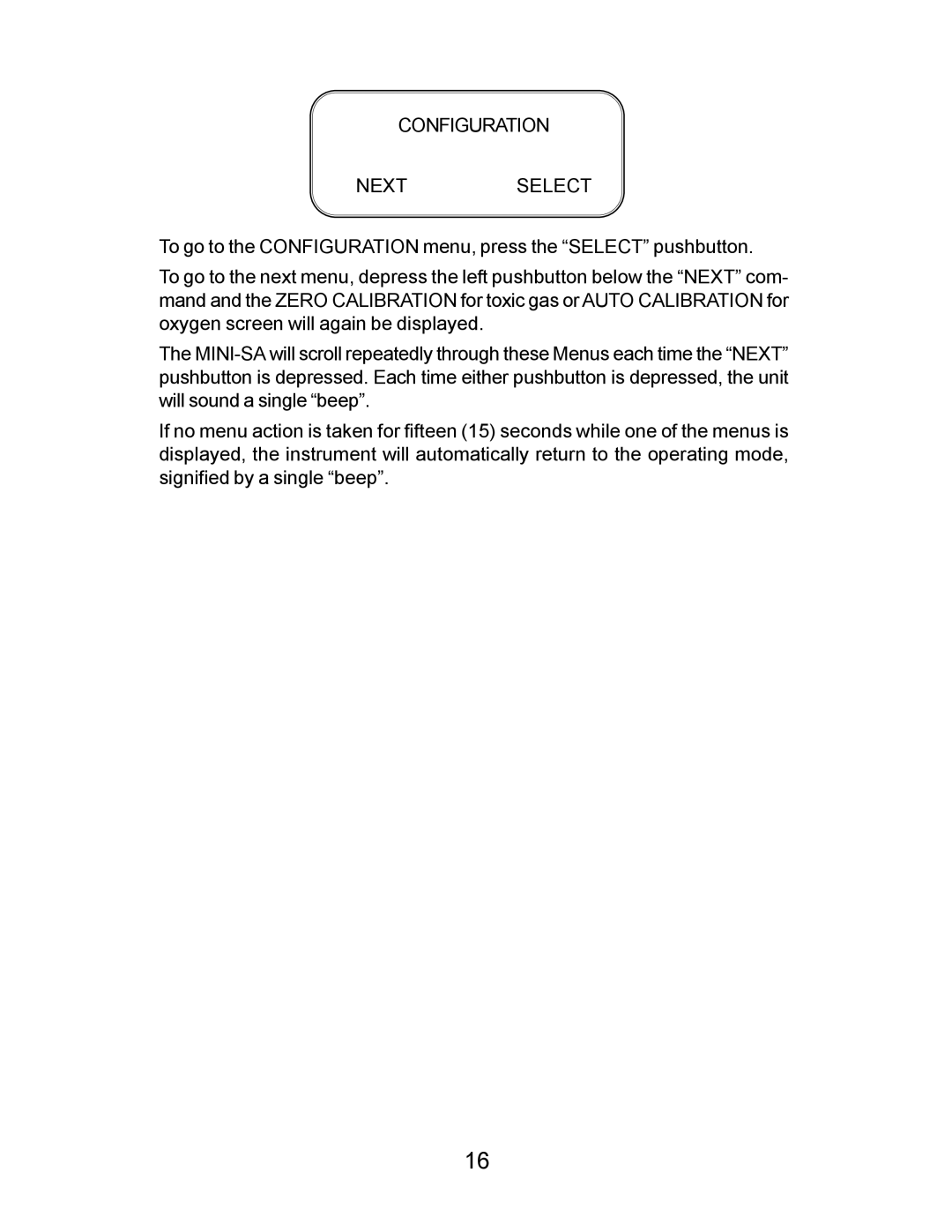 Energizer PORTABLE GAS DETECTION INSTRUMENT manual Configuration Nextselect 