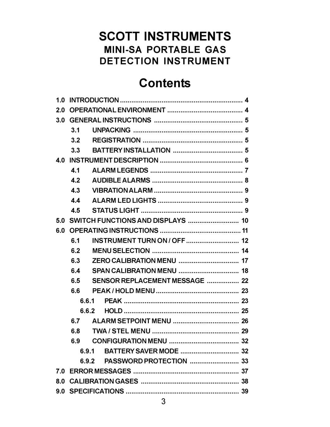 Energizer PORTABLE GAS DETECTION INSTRUMENT manual Scott Instruments 