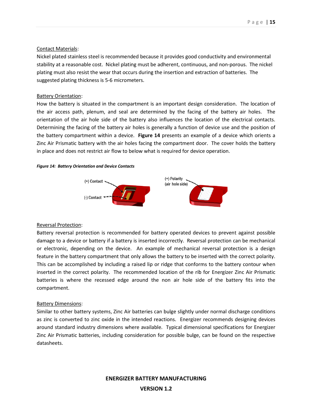 Energizer PP355 manual Battery Orientation and Device Contacts 