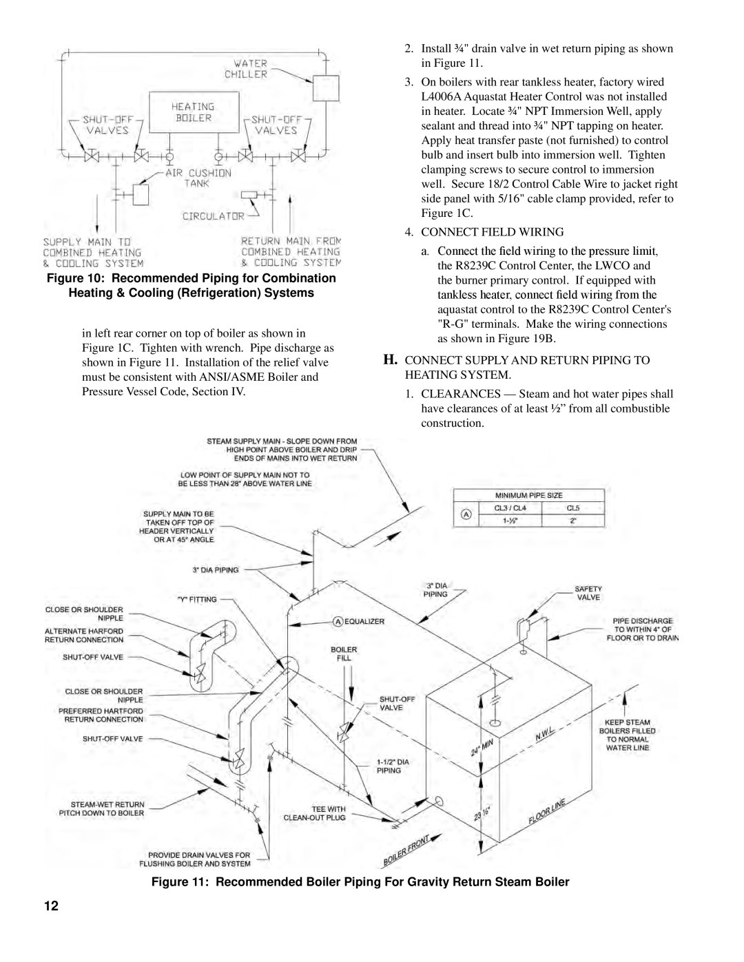 Energy Tech Laboratories 40 Series, F3, CL Series Connect Field Wiring, Connect Supply and Return Piping to Heating System 