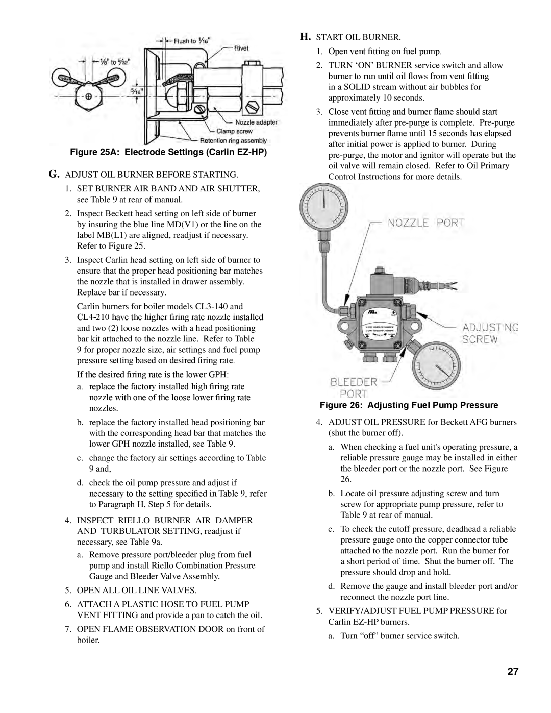 Energy Tech Laboratories F5, 40 Series, F3 Adjust OIL Burner Before Starting, Open ALL OIL Line Valves, Start OIL Burner 