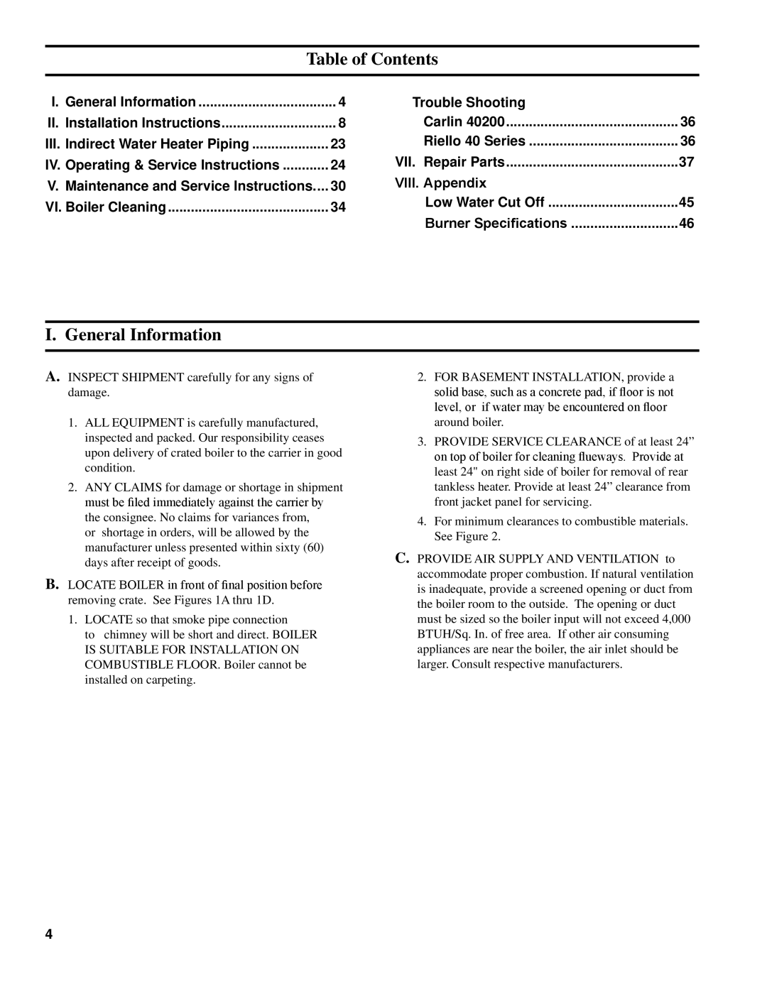 Energy Tech Laboratories 40 Series, F3, CL Series, F5 manual Table of Contents, General Information 