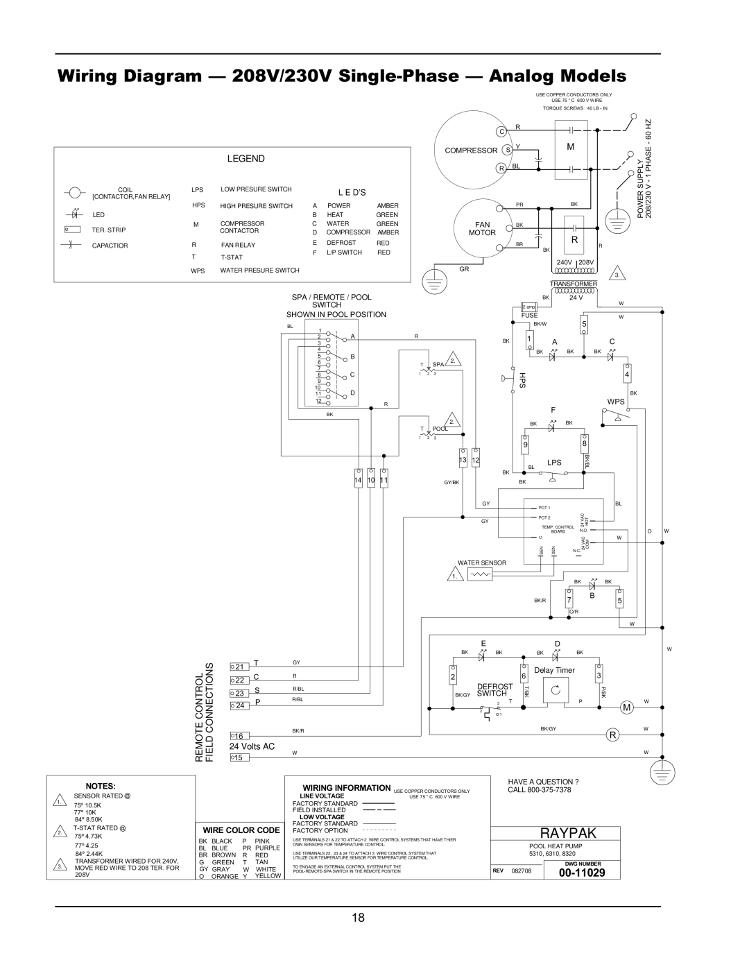 Energy Tech Laboratories 8320, 6310, 5310 operating instructions Wiring Diagram 208V/230V Single-Phase Analog Models, Switch 