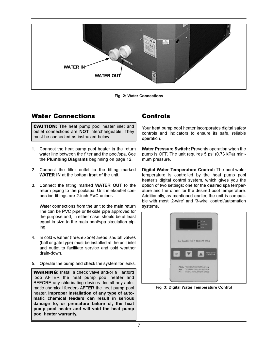 Energy Tech Laboratories 5357, 8358, 8357, 6356, 6358, 5358, 6357, 5356 manual Water Connections, Controls 