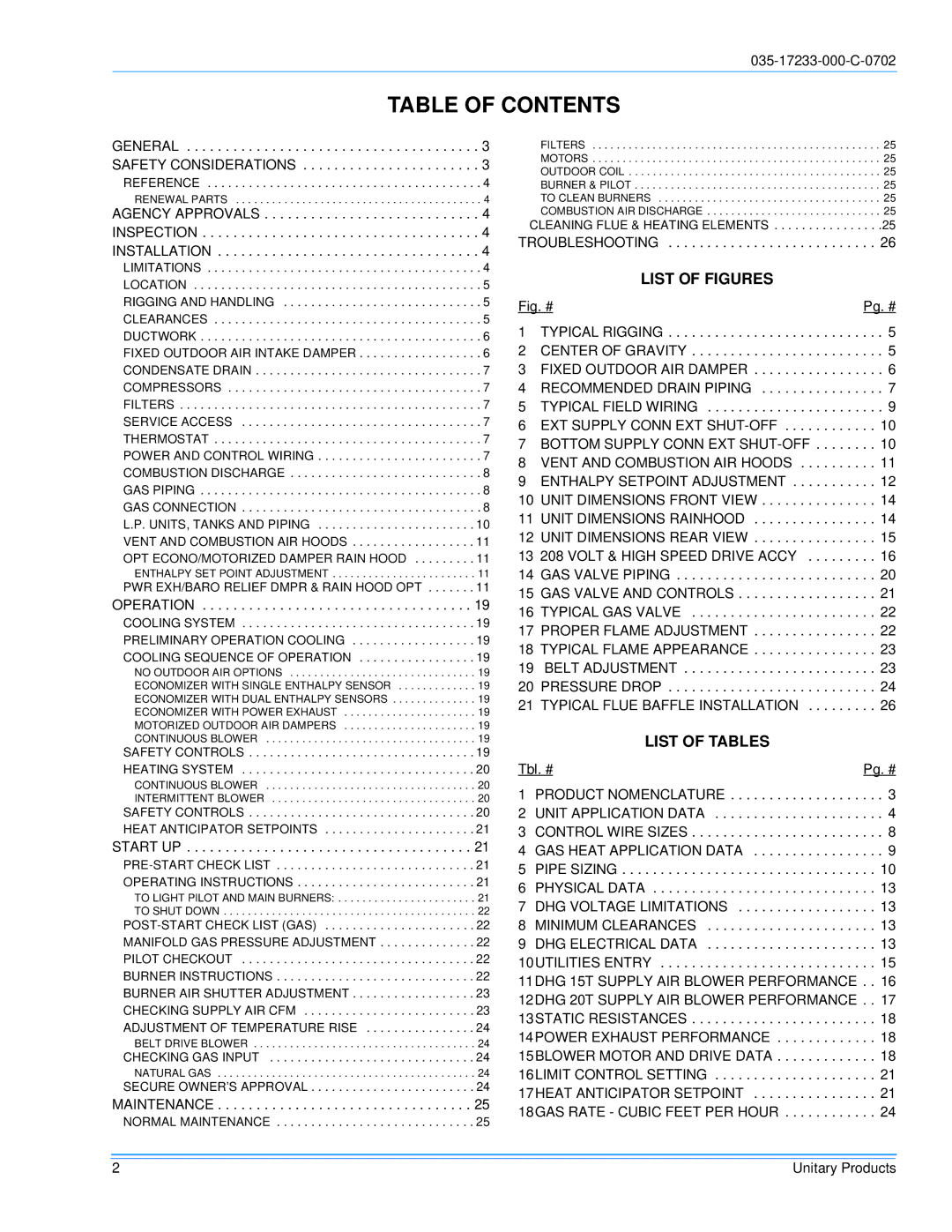 Energy Tech Laboratories DHG240, DHG180 installation instructions Table of Contents 