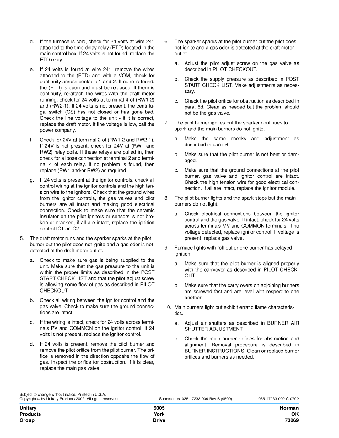 Energy Tech Laboratories DHG240, DHG180 installation instructions Unitary 