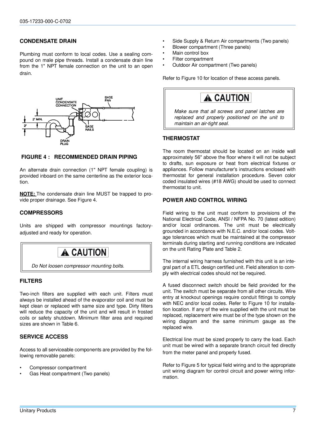 Energy Tech Laboratories DHG180, DHG240 Condensate Drain, Compressors, Filters, Service Access, Thermostat 