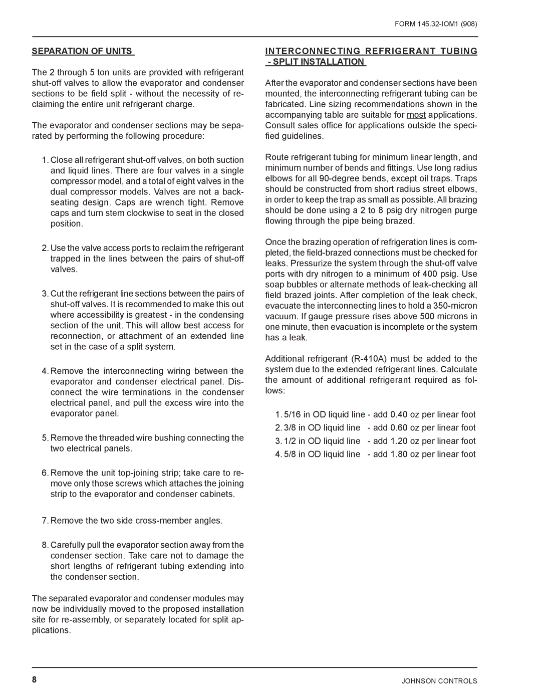 Energy Tech Laboratories DSH Separation of Units, Interconnecting Refrigerant Tubing Split Installation 