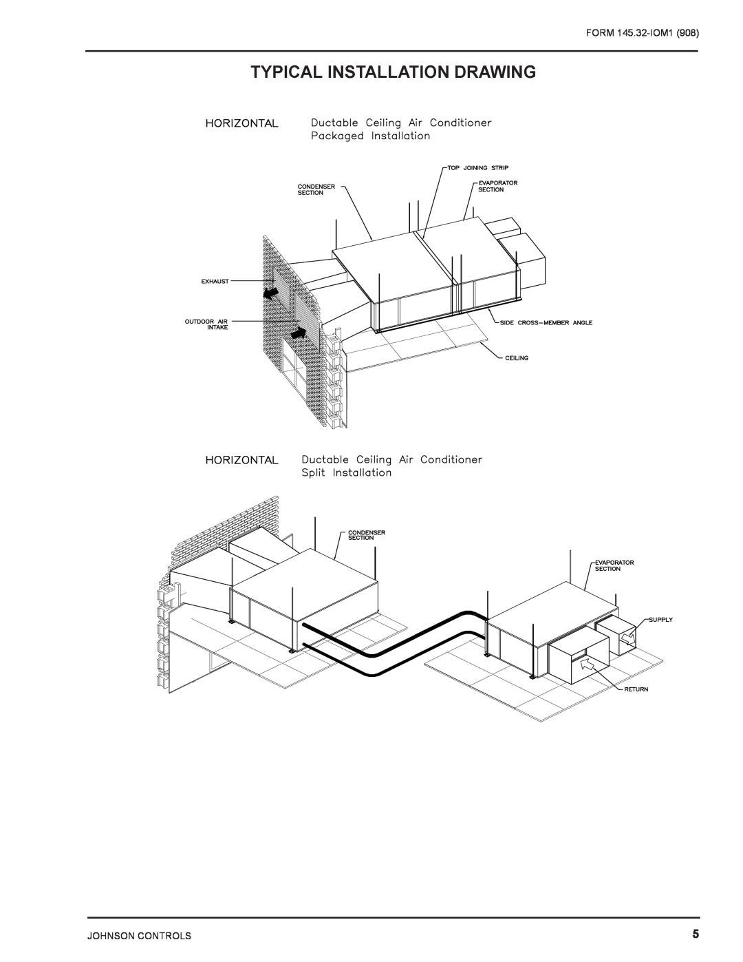 Energy Tech Laboratories DSH installation instructions Typical Installation Drawing, FORM 145.32-IOM1908, Johnson Controls 