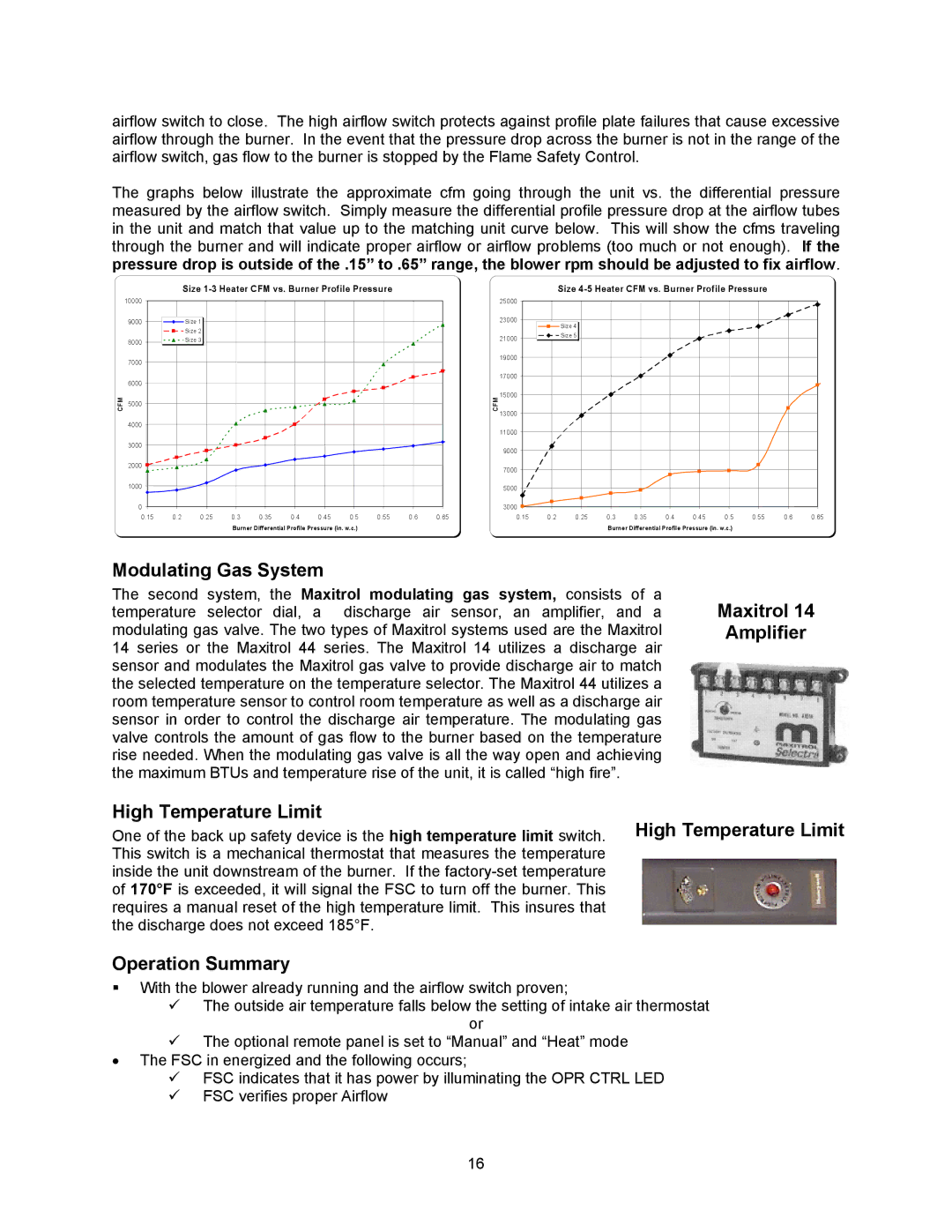 Energy Tech Laboratories Modular Direct Fired Heaters Modulating Gas System, Maxitrol Amplifier High Temperature Limit 