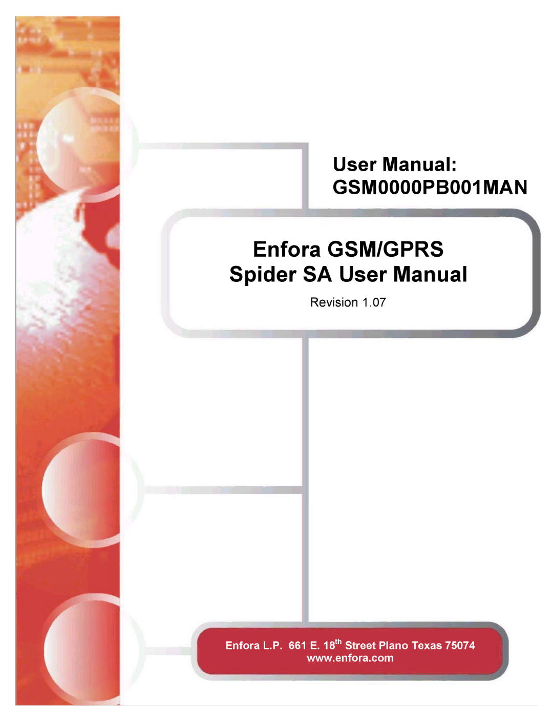 Enfora GSM0000PB001MAN user manual Enfora GSM/GPRS 