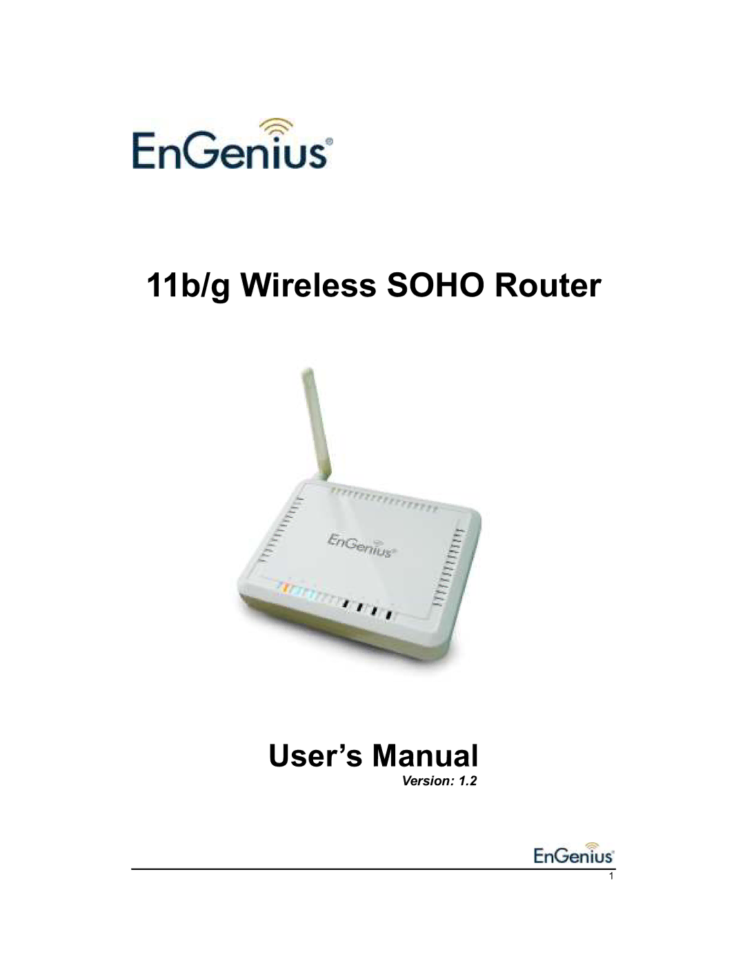 EnGenius Technologies 1.2 user manual 11b/g Wireless Soho Router 