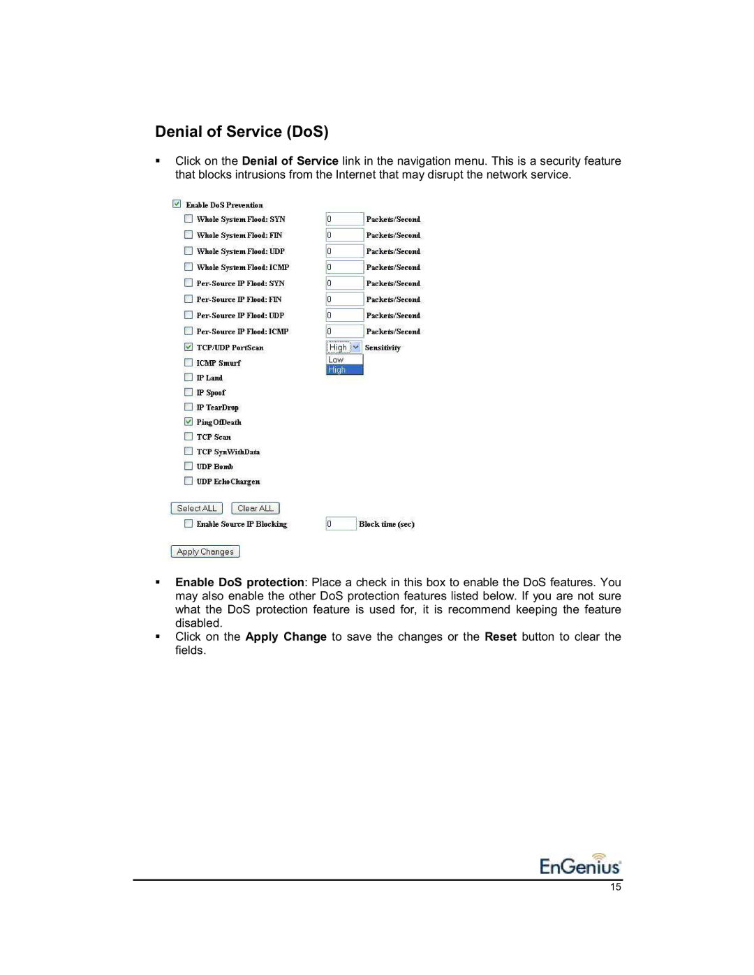 EnGenius Technologies 1.2 user manual Denial of Service DoS 