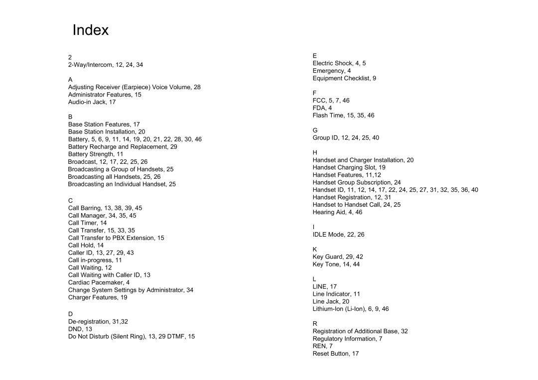 EnGenius Technologies 1X instruction manual Index 