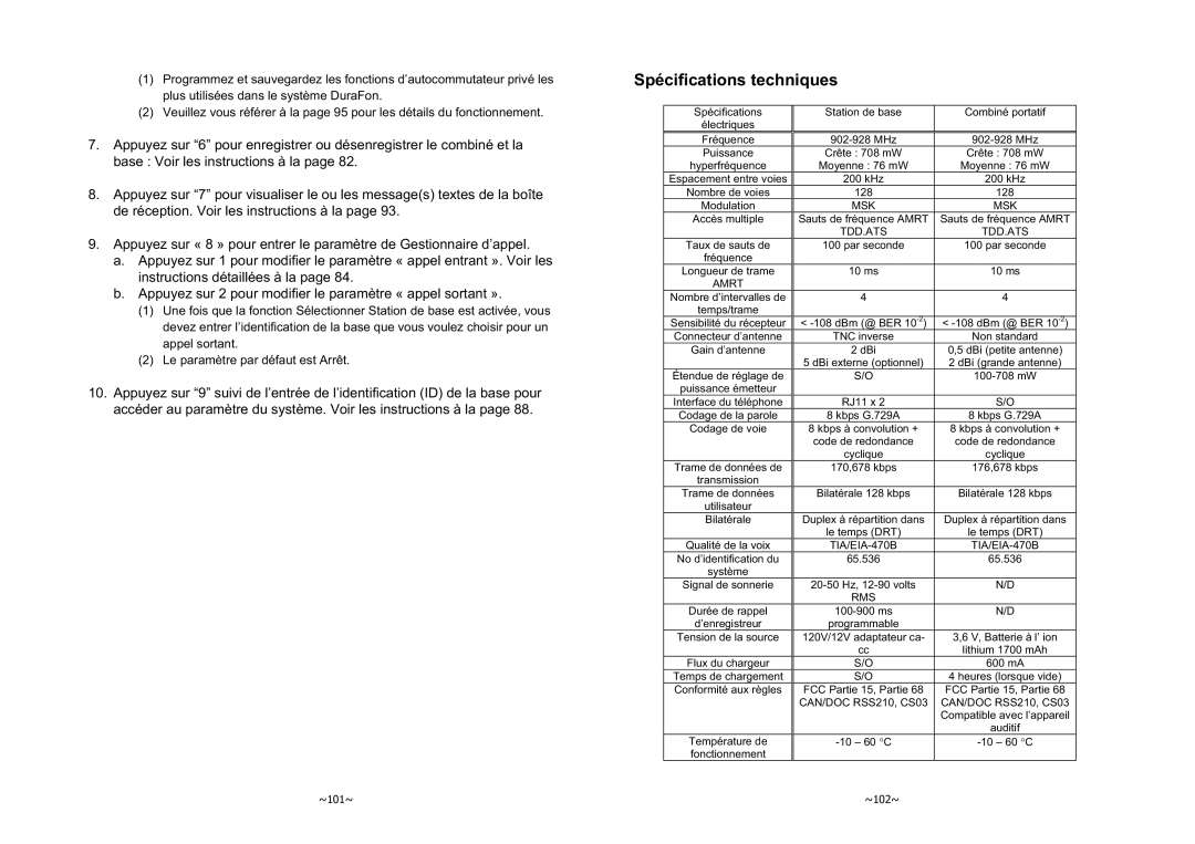 EnGenius Technologies 1X instruction manual Spécifications techniques 