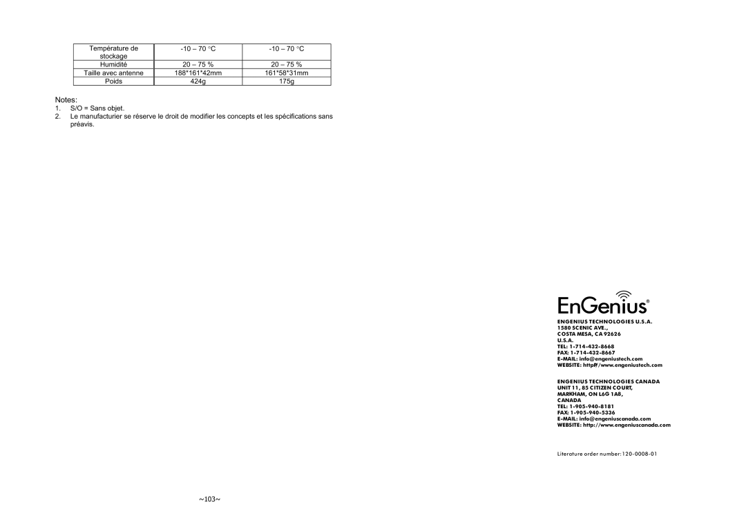 EnGenius Technologies 1X instruction manual ~103~ 