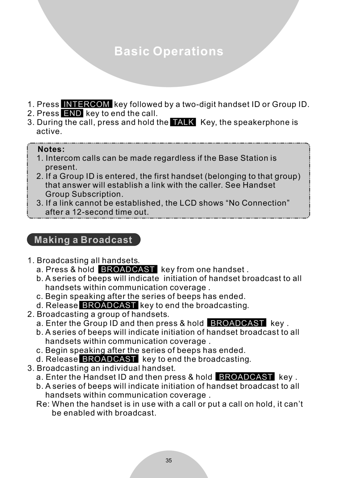 EnGenius Technologies DURAWALKIE user manual Making a Broadcast 