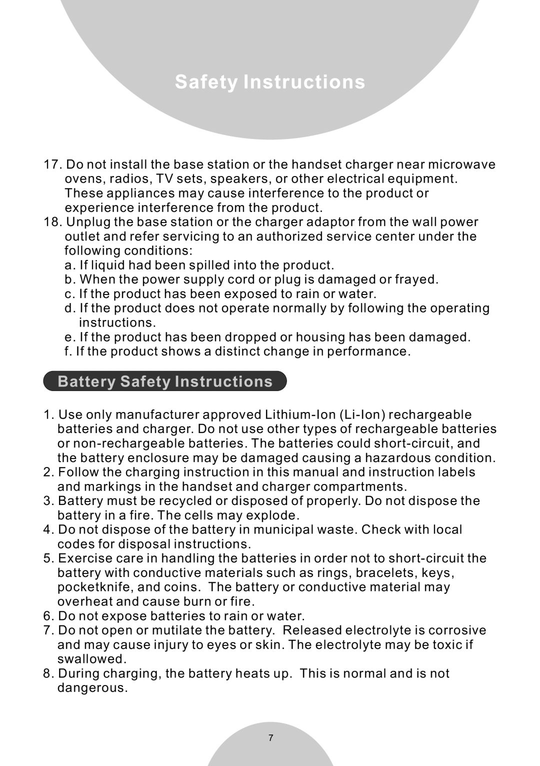 EnGenius Technologies DURAWALKIE user manual Battery Safety Instructions 