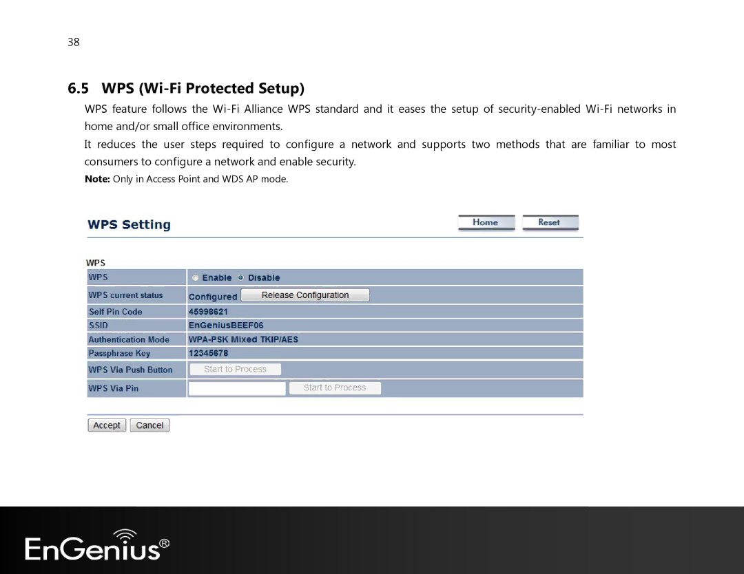 EnGenius Technologies EAP350 manual WPS Wi-Fi Protected Setup 