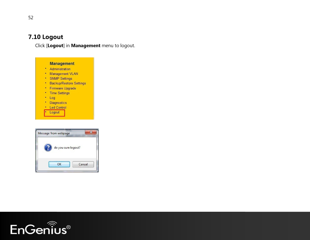 EnGenius Technologies EAP350 manual Logout 