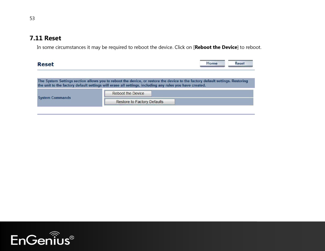 EnGenius Technologies EAP350 manual Reset 