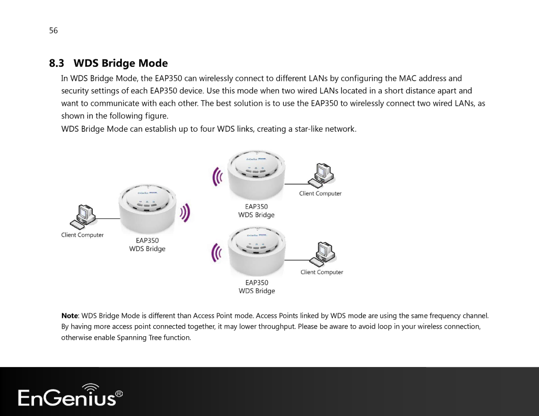 EnGenius Technologies EAP350 manual WDS Bridge Mode 