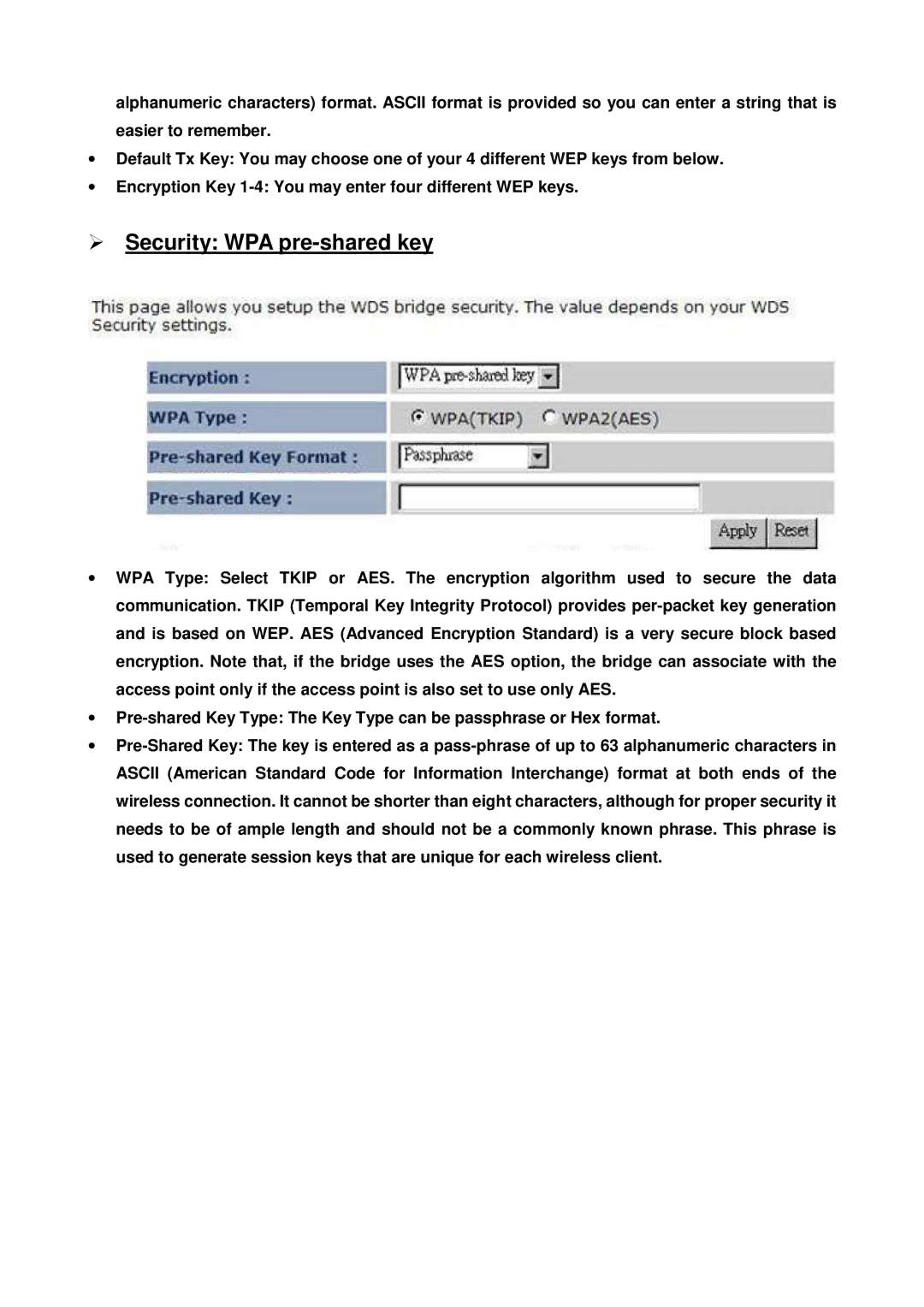 EnGenius Technologies EAP9550 manual Security WPA pre-shared key 