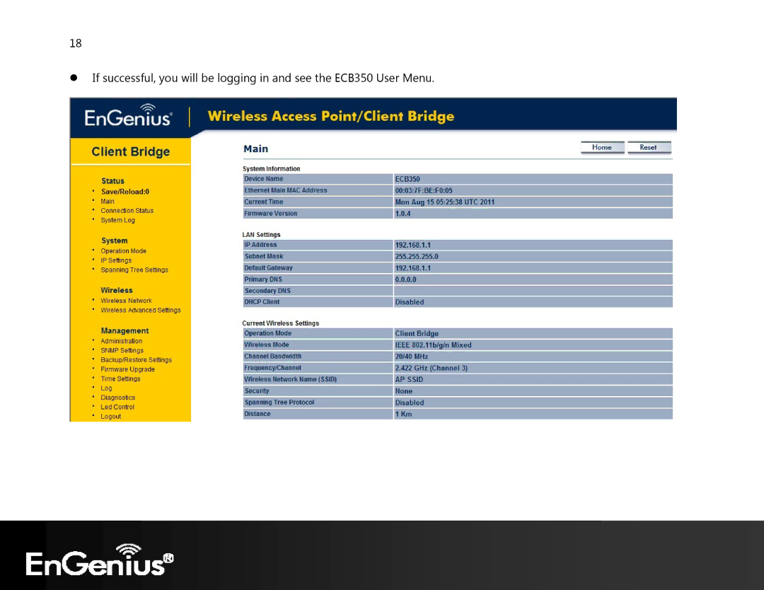 EnGenius Technologies ECB350 manual 