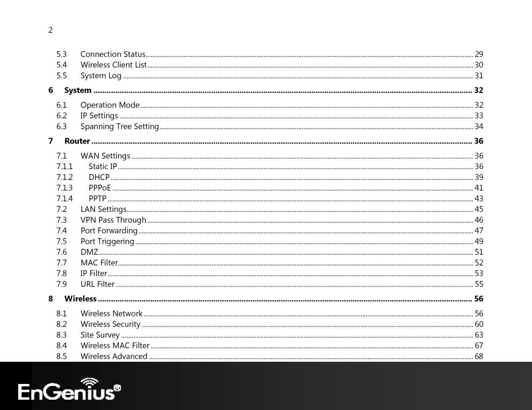 EnGenius Technologies ECB350 manual System, Router, Wireless 