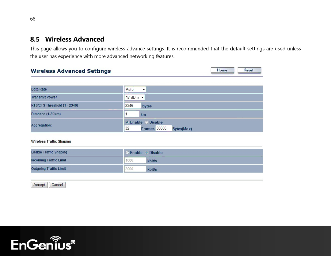 EnGenius Technologies ECB350 manual Wireless Advanced 