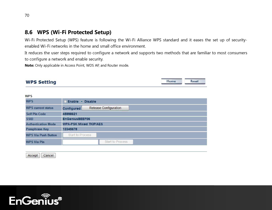 EnGenius Technologies ECB350 manual WPS Wi-Fi Protected Setup 