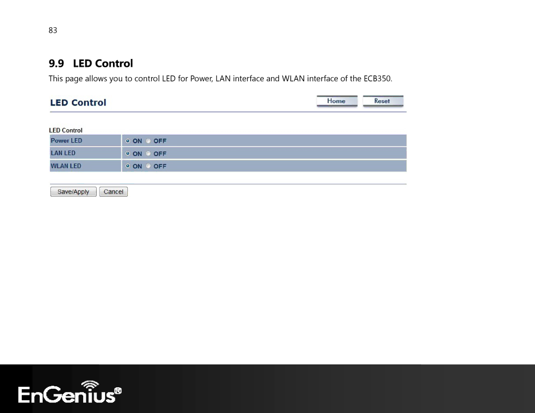 EnGenius Technologies ECB350 manual LED Control 