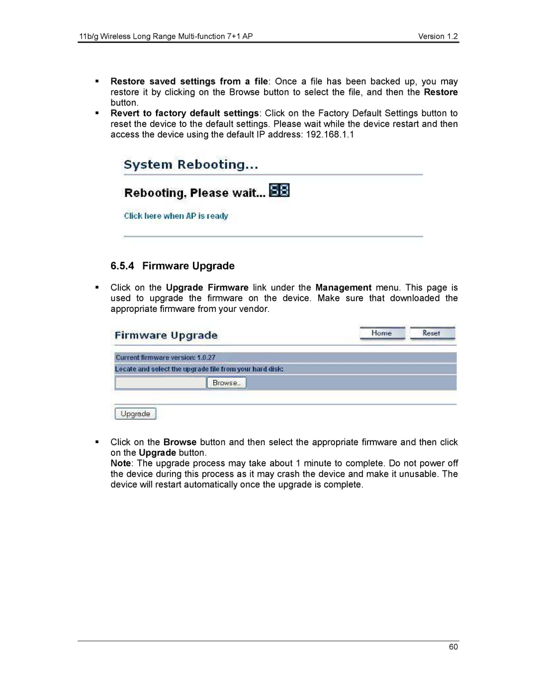 EnGenius Technologies ECB3500 user manual Firmware Upgrade 