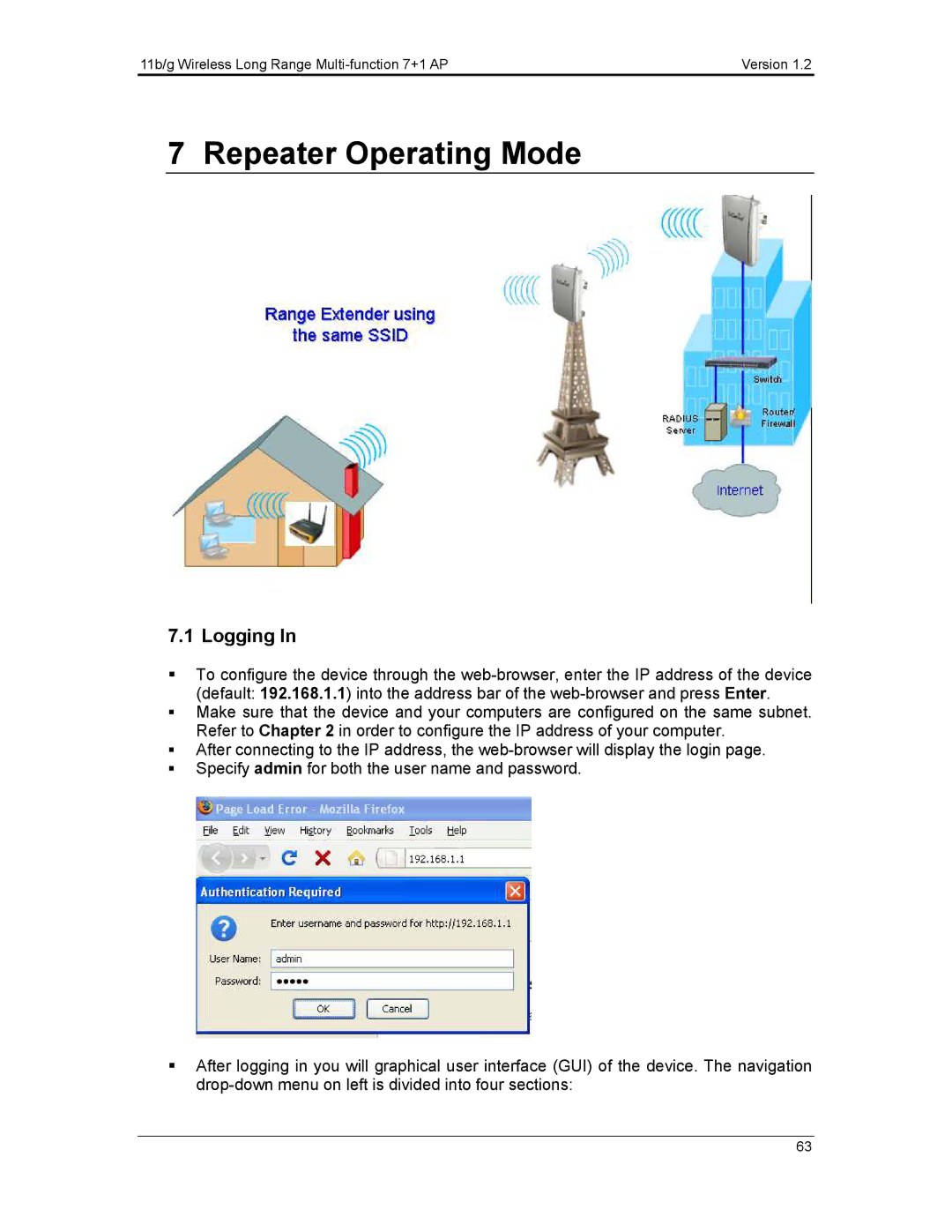 EnGenius Technologies ECB3500 user manual Repeater Operating Mode, Logging 