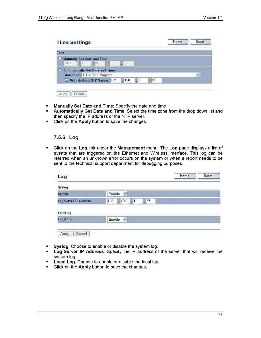 EnGenius Technologies ECB3500 user manual 6 Log 