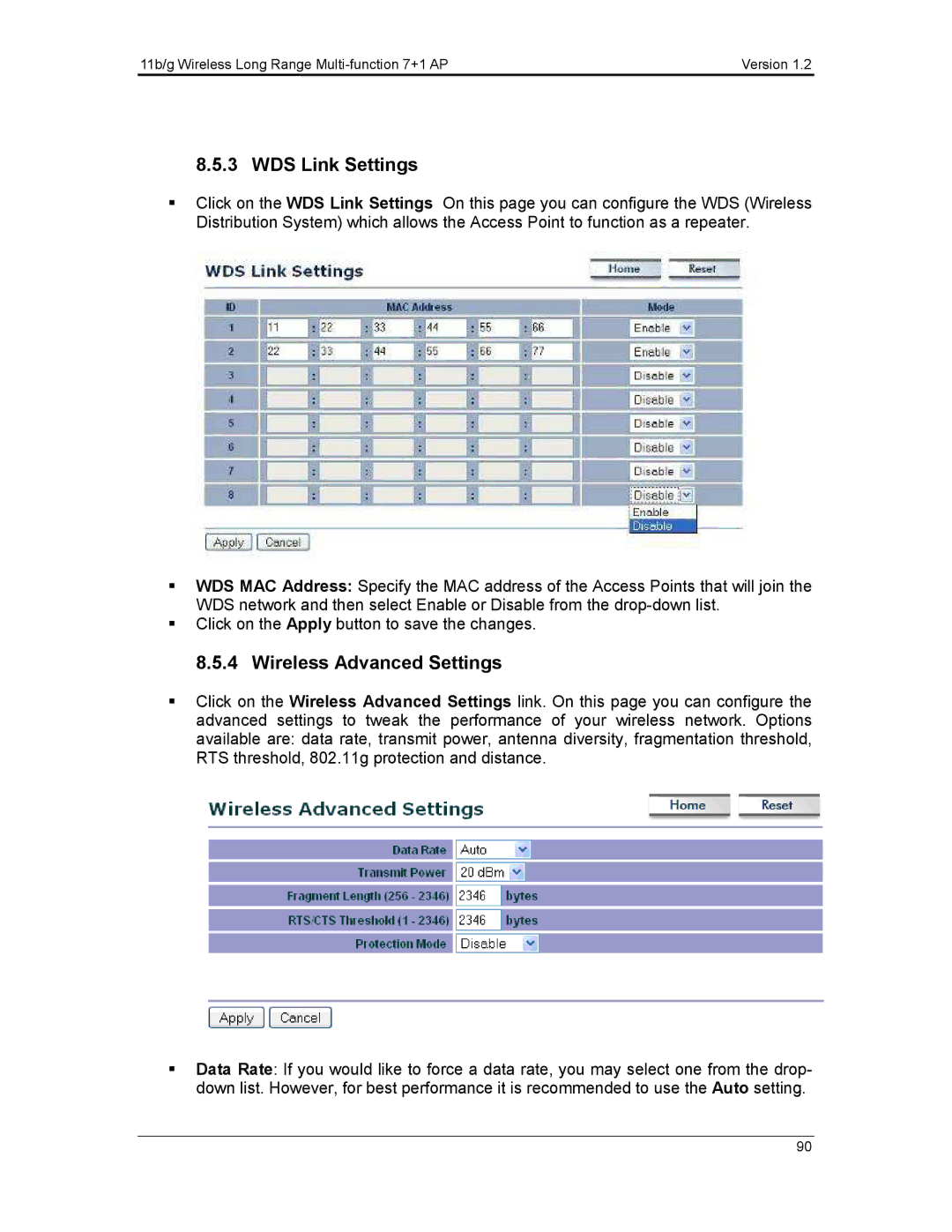 EnGenius Technologies ECB3500 user manual WDS Link Settings 