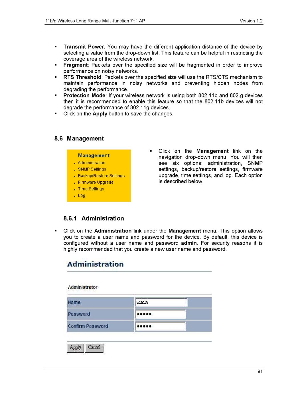 EnGenius Technologies ECB3500 user manual Management 