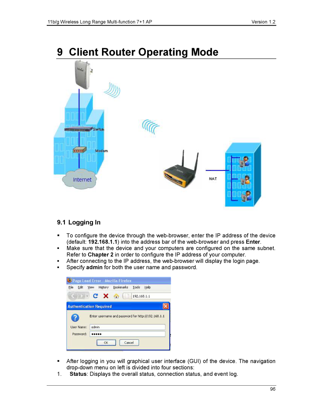 EnGenius Technologies ECB3500 user manual Client Router Operating Mode, Logging 