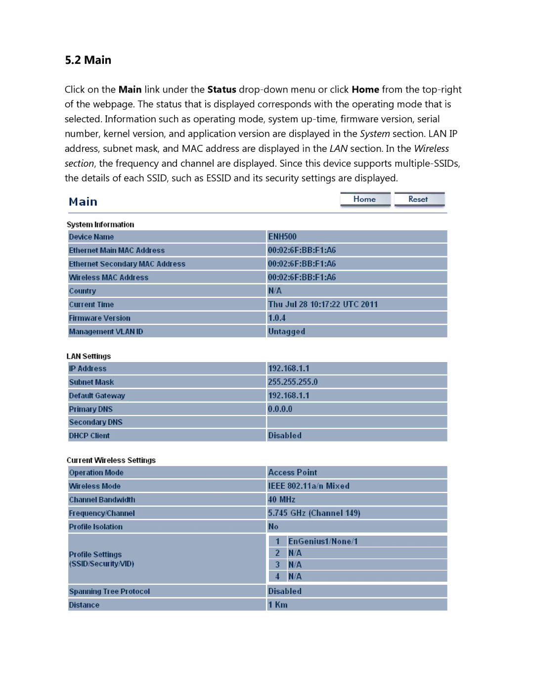 EnGenius Technologies ENH500 user manual Main 