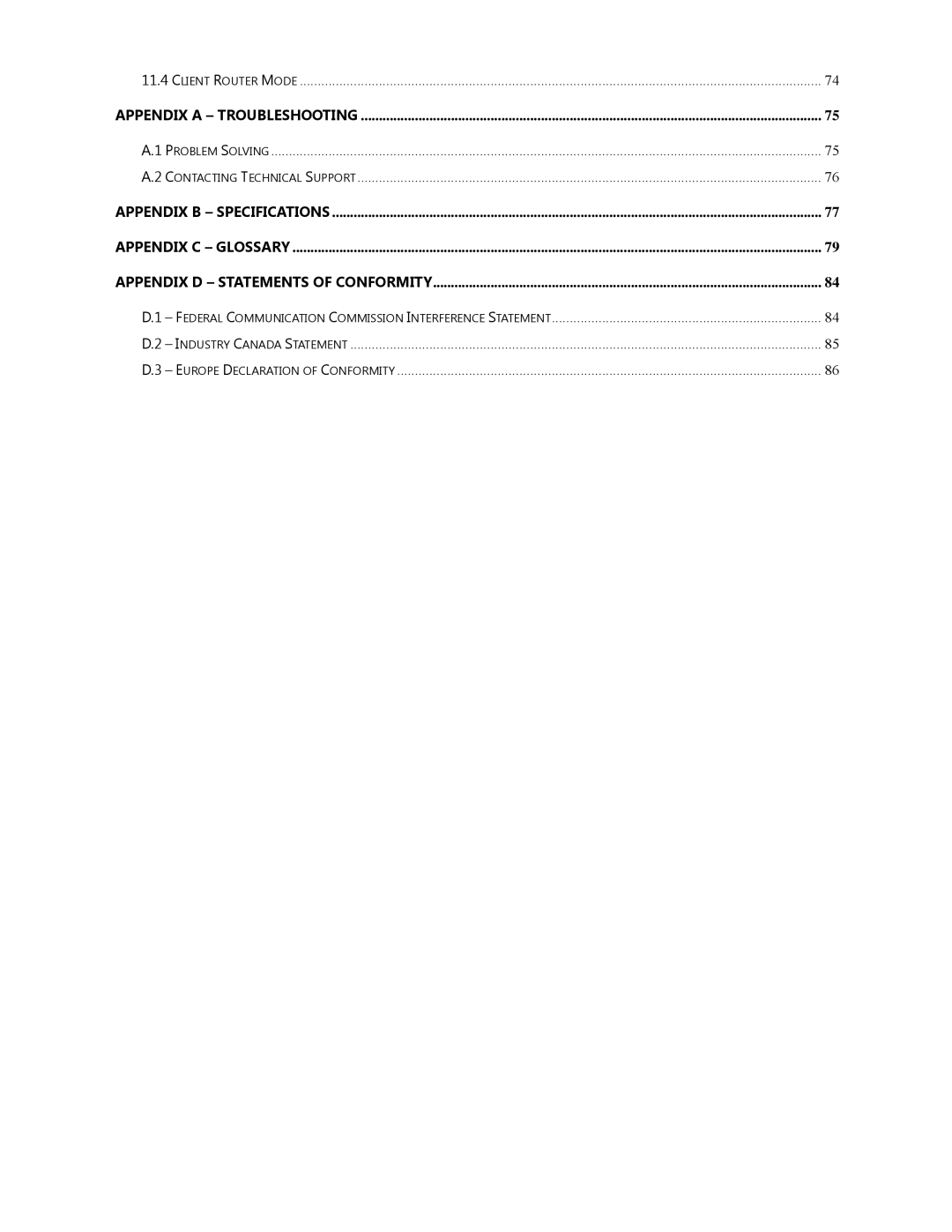 EnGenius Technologies ENH500 user manual Appendix B Specifications Appendix C Glossary 