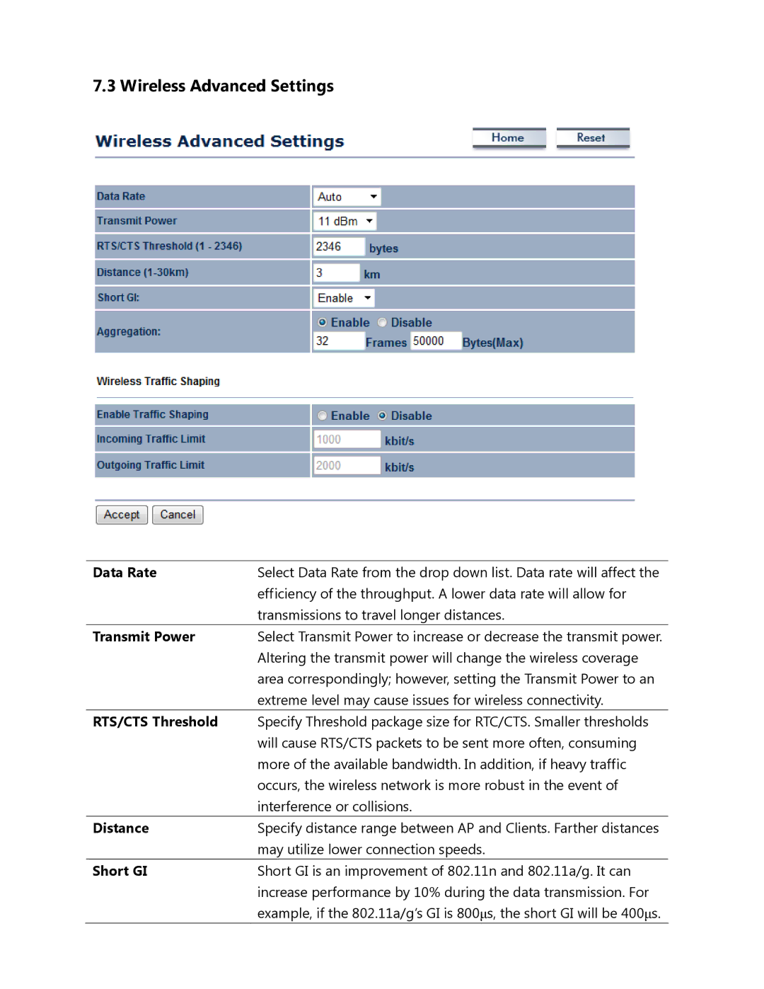 EnGenius Technologies ENH500 user manual Wireless Advanced Settings 