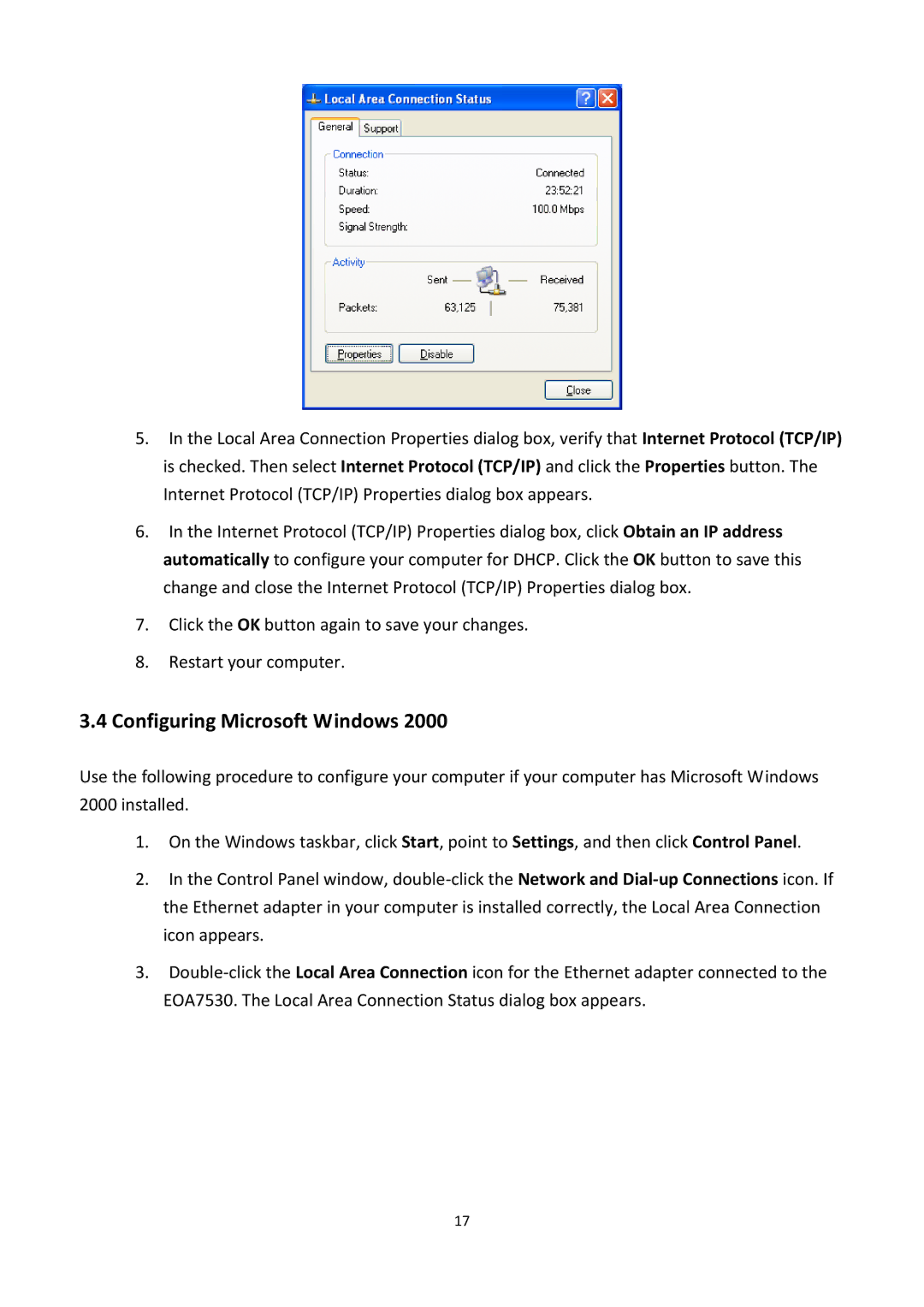 EnGenius Technologies EOA7530 manual Configuring Microsoft Windows 