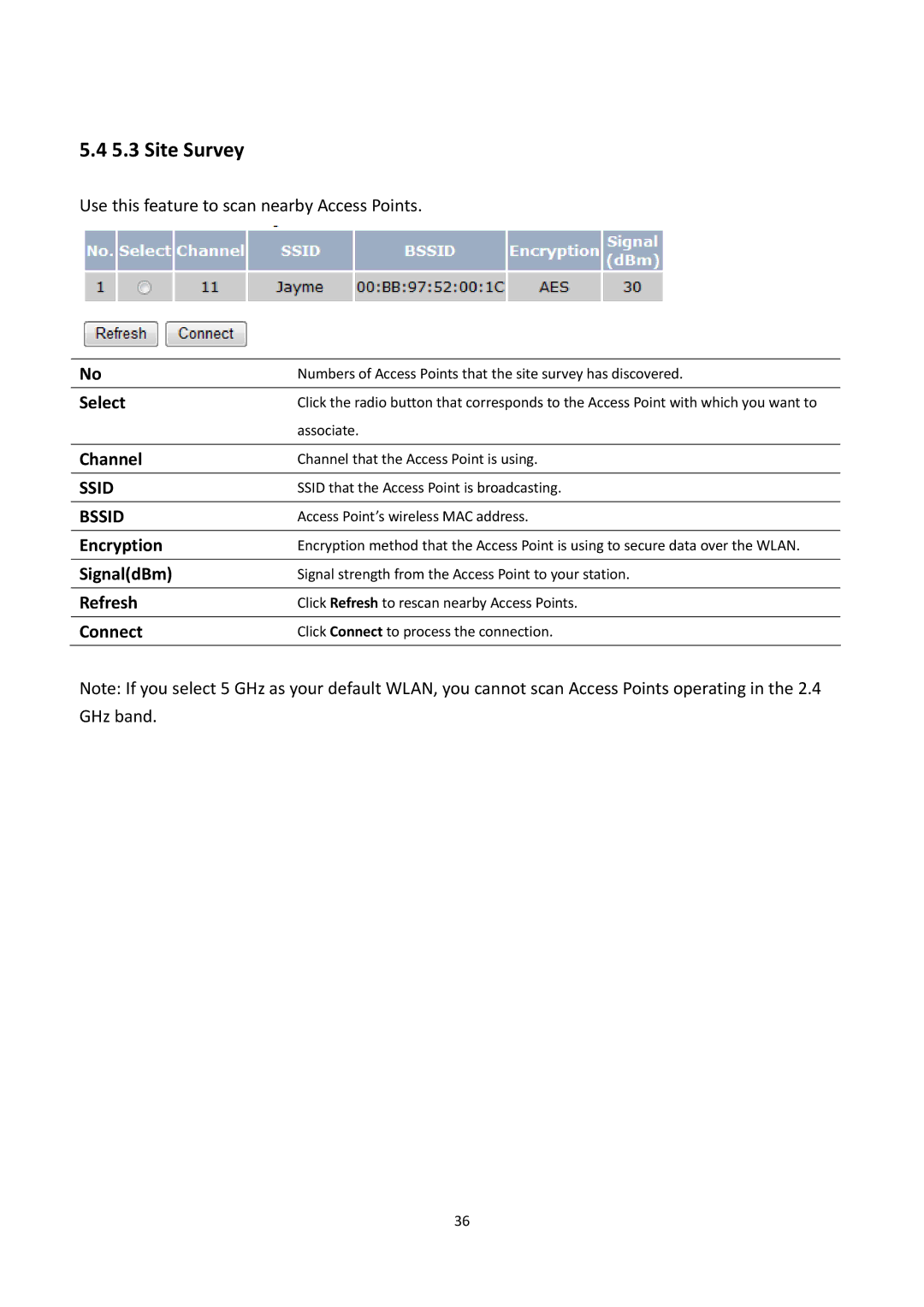 EnGenius Technologies EOA7530 manual Site Survey, Ssid, Bssid 