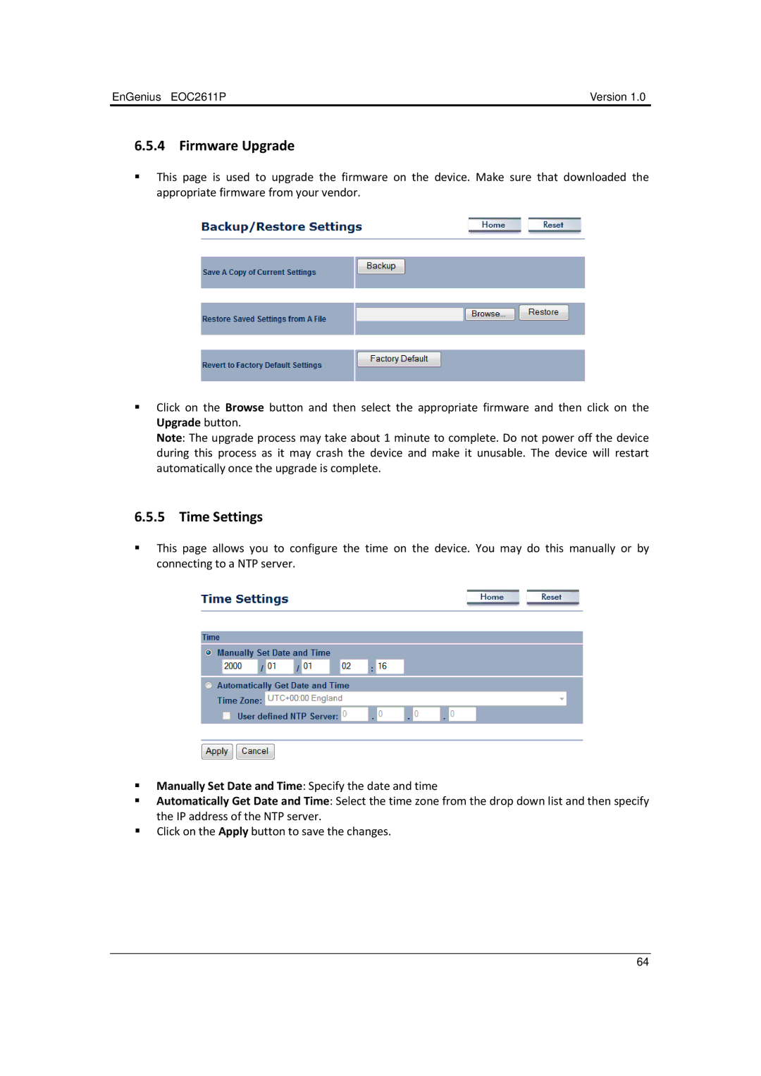 EnGenius Technologies EOC2611P manual Firmware Upgrade 