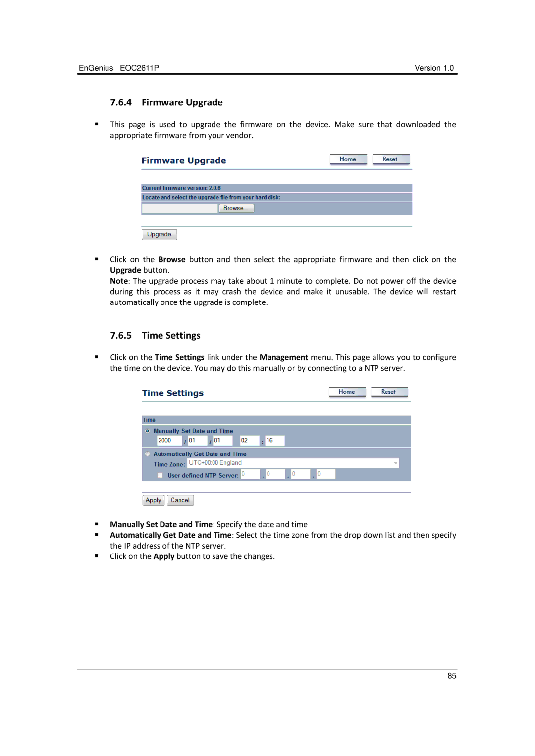 EnGenius Technologies EOC2611P manual Firmware Upgrade 