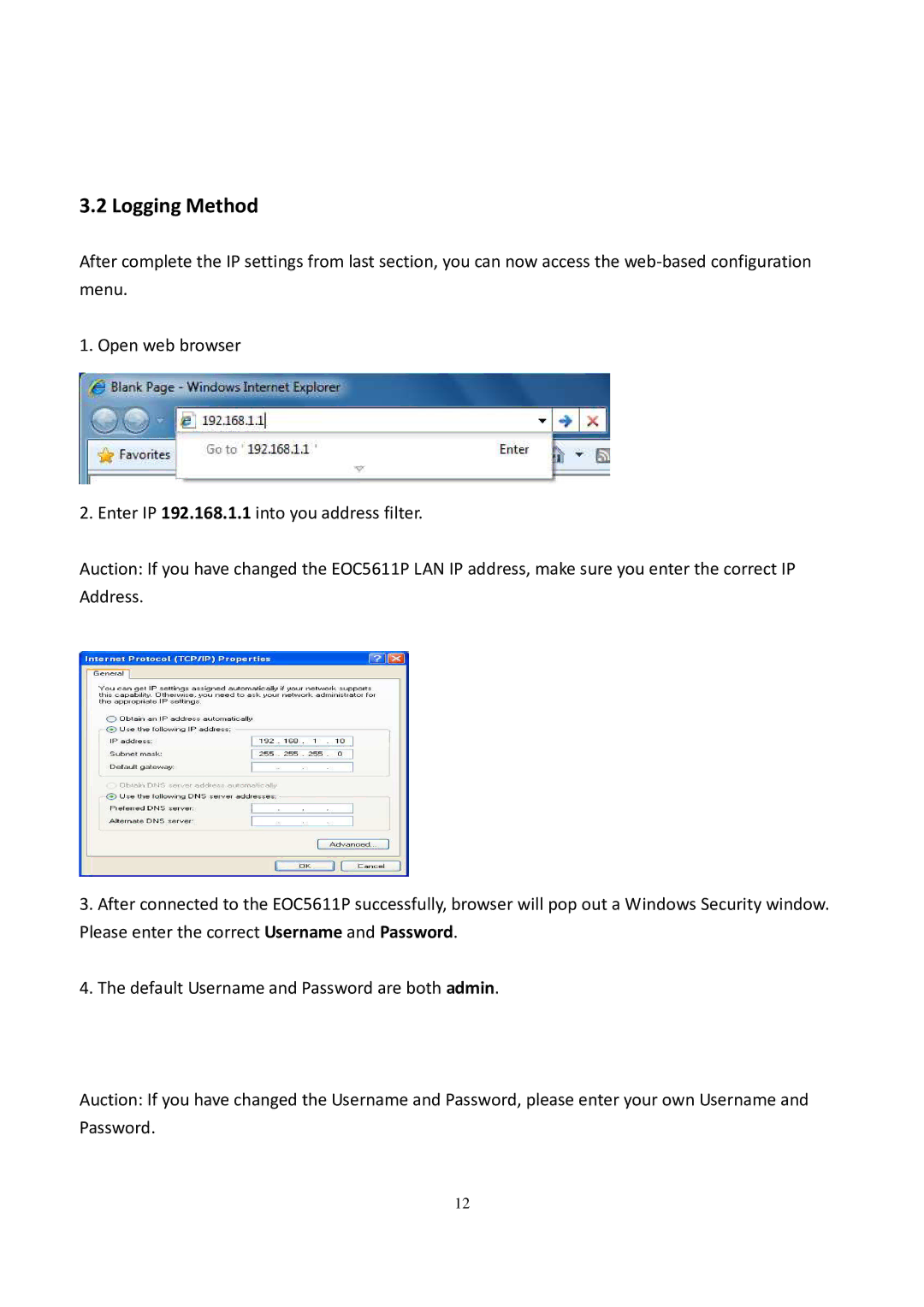 EnGenius Technologies EOC5611P user manual Logging Method 