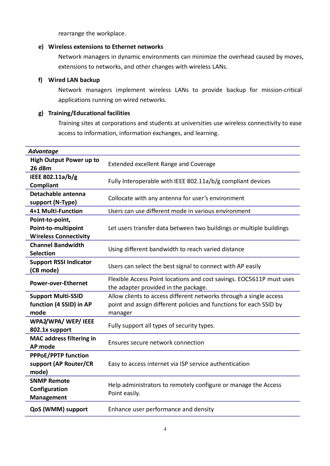 EnGenius Technologies EOC5611P Wireless extensions to Ethernet networks, Wired LAN backup, Training/Educational facilities 